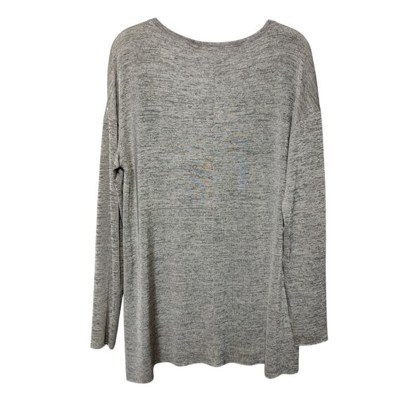 Dantelle Women's Sz S Gold Metallic Long Sleeve Shirt High Low Hem Round Neck - Picture 5 of 5